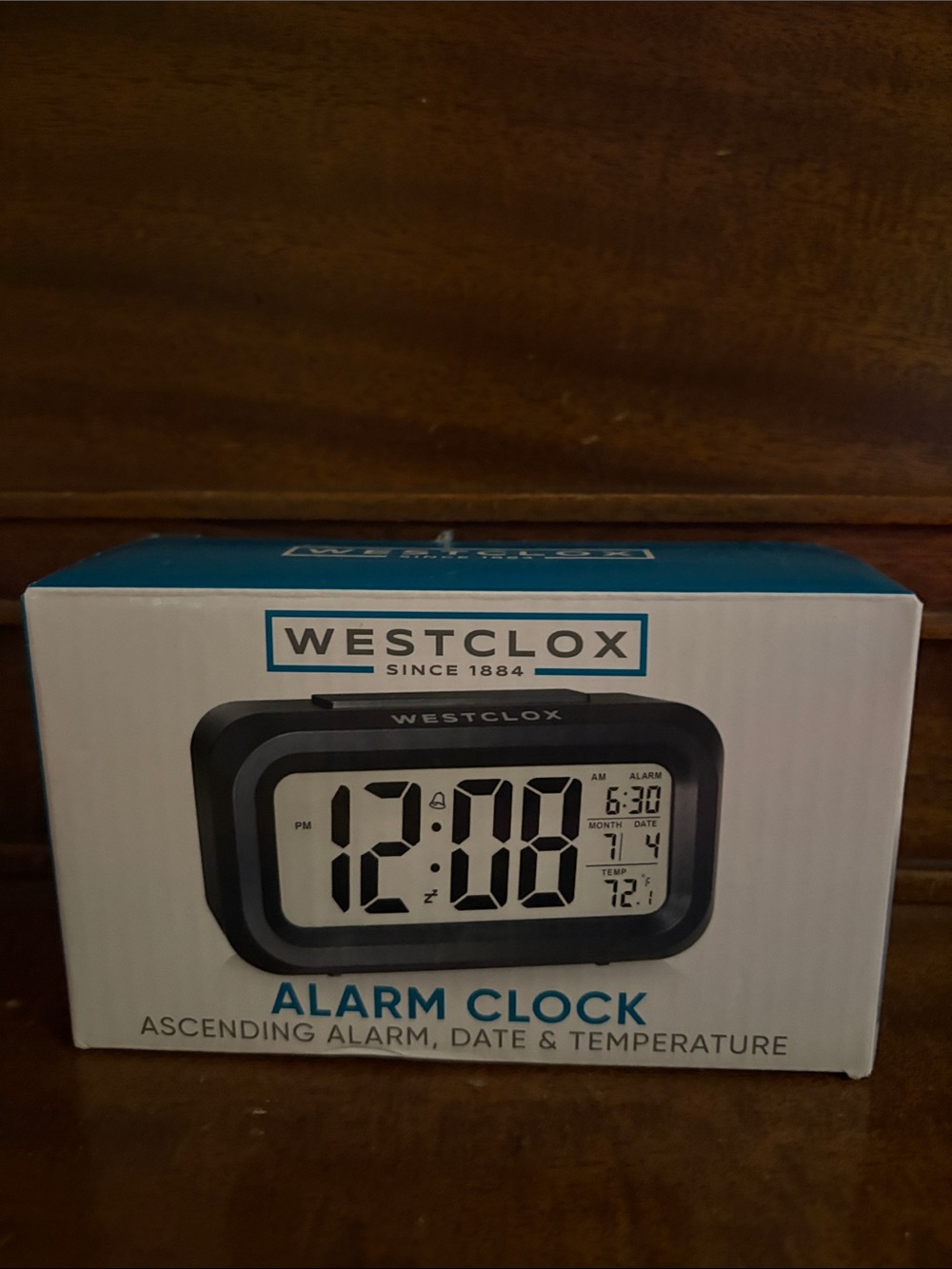 Westclox Black Digital Alarm Clock with Date & Temperature